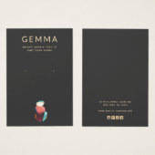 水彩石芸術的石耳飾り表示カード (正面&裏面)