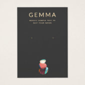 水彩石芸術的石耳飾り表示カード (正面)