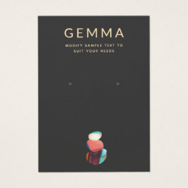 水彩石芸術的石耳飾り表示カード