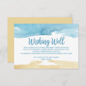 水彩砂と海のウェディング ウィッシュ ウェル エンクロージャーカード (正面/裏面)