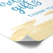 水彩砂と海のカードとギフトサイン ポスター (角)