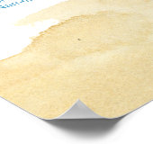 水彩砂と海のシーティングチャート ポスター (角)