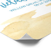 水彩砂と海のブライダルシャワーへようこそ ポスター (角)