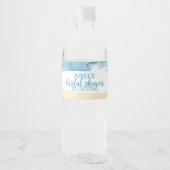 水彩砂と海のブライダルシャワー ペットボトルラベル (正面)