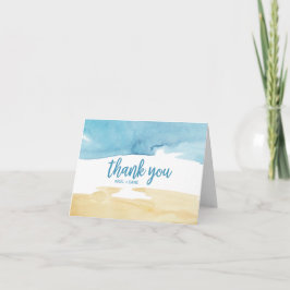 水彩砂と海の感謝 サンキューカード