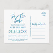 水彩砂と海の日付を保存 案内ポストカード (裏面)