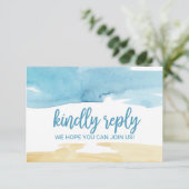 水彩砂と海の歌のリクエスト・返信カード 招待状 (スタンド正面)