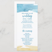 水彩砂と海の結婚式 プログラム (正面/裏面)