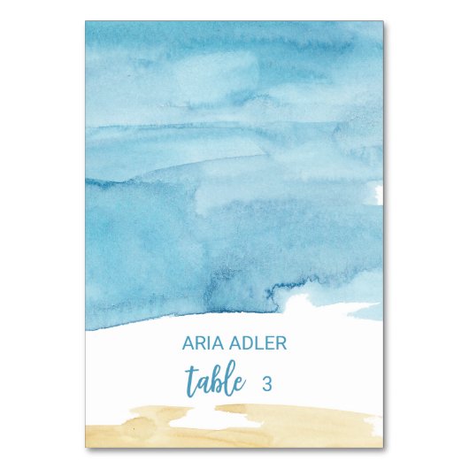 水彩砂と海エスコート座席表 テーブルナンバー (正面)