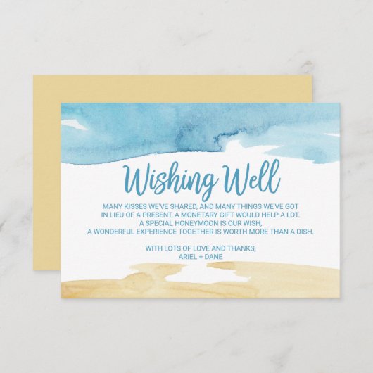 水彩砂と海結婚の願い井戸 エンクロージャーカード (正面/裏面)