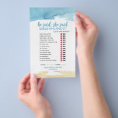 水彩砂と海"の結婚単語検索"ゲーム チラシ (ハンドル)