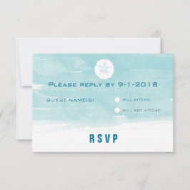 水彩砂ドル応答カード 出欠カード