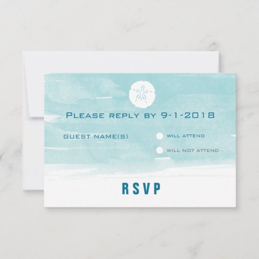 水彩砂ドル応答カード 出欠カード (正面)