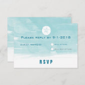 水彩砂ドル応答カード 出欠カード (正面/裏面)