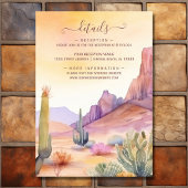 水彩砂漠とサボテン結婚の詳細 エンクロージャーカード