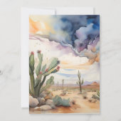 水彩砂漠とサボテン結婚ズ 招待状 (裏面)