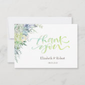 水彩砂漠の多肉植物サンキューカード サンキューカード (正面)