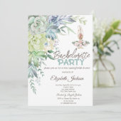 水彩砂漠の多肉植物ドット ブライズゲット  招待状 (スタンド正面)