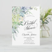 水彩砂漠の多肉植物 ドット ブライダルシャワー 招待状 (スタンド正面)