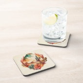 水彩砂漠サボテンと山 コースター (右側)