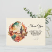 水彩砂漠サボテンと山 サンキューカード (スタンド正面)