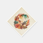 水彩砂漠サボテンと山 スタンダードカクテルナプキン (角)