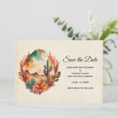 水彩砂漠サボテンと山 セーブザデート (スタンド正面)