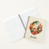 水彩砂漠サボテンと山 ノートブック (内部)