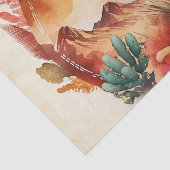 水彩砂漠サボテンと山 薄葉紙 (詳細)