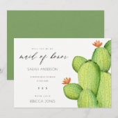 水彩砂漠サボテンの花 ブライズメイド 招待状 (正面/裏面)