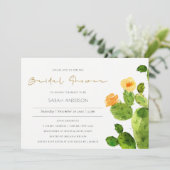 水彩砂漠サボテンフローラブライダルシャワー 招待状 (スタンド正面)