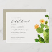 水彩砂漠サボテンフローラブライダルブランチ 招待状 (正面/裏面)