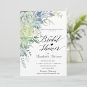 水彩砂漠多肉植物スクリプト ブライダルシャワー 招待状 (スタンド正面)