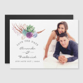 水彩砂漠多肉植物婚礼请柬 マグネット招待状 (正面/裏面)