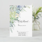 水彩砂漠多肉植物點圖 請柬 招待状 (スタンド正面)