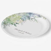 水彩砂漠多肉植物 ペーパープレート (アングル)