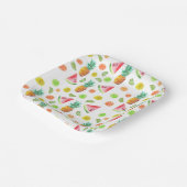 水彩砂糖漬けフルーツパターン ペーパープレート (傾斜あり)