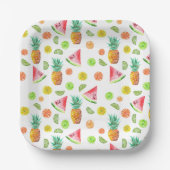 水彩砂糖漬けフルーツパターン ペーパープレート (正面)