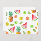 水彩砂糖漬けフルーツパターン ポストカード (正面/裏面)