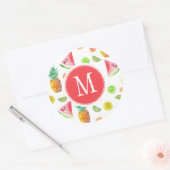 水彩砂糖漬けフルーツパターン ラウンドシール (封筒)