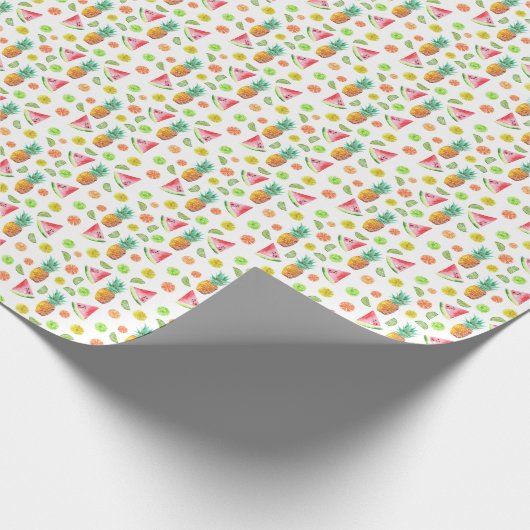 水彩砂糖漬けフルーツパターン ラッピングペーパー (角)
