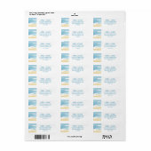 水彩砂結婚海 ラベル (フルシート)