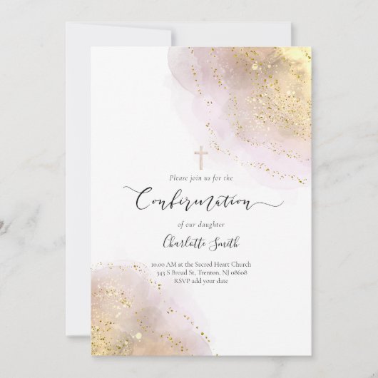 水彩確認 招待状 (正面)