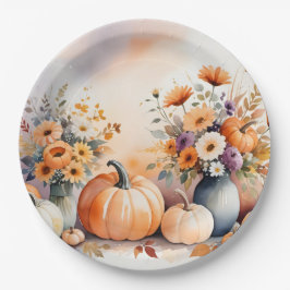水彩祝秋 ペーパープレート