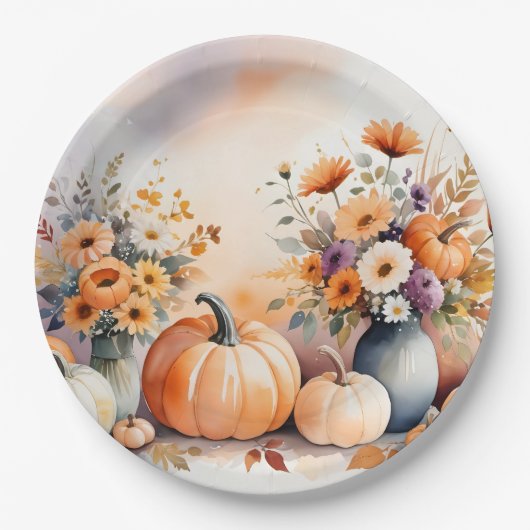 水彩祝秋 ペーパープレート (正面)