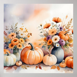 水彩祝秋 ポスター