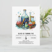 水彩神秘ラボサイエンティスト誕生日 招待状 (スタンド正面)