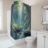 水彩神秘森林瀑布 シャワーカーテン (インサイチュ)