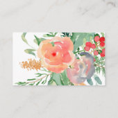 水彩神秘的なキツネおむつラッフルチケット エンクロージャーカード (裏面)