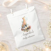 水彩神秘的なキツネの赤ちゃんシャワー フェイバーバッグ (クリップ留めされた状態)